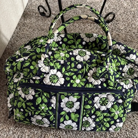 Floral Green and Blue Travel duffel bag - Picture 3 of 7
